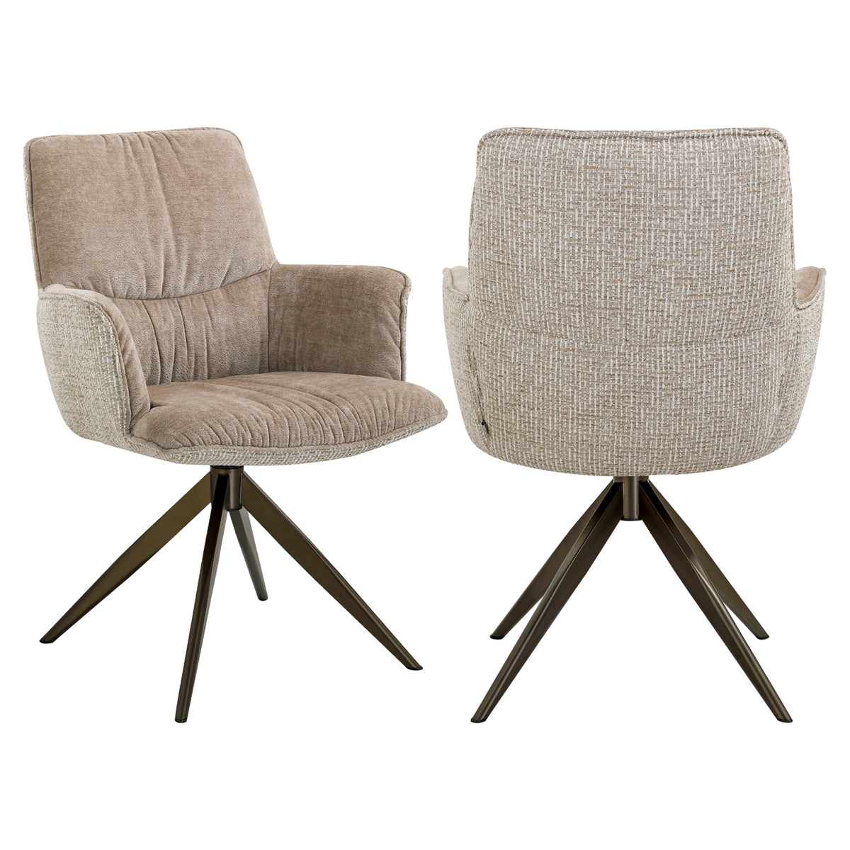 Esszimmerstuhl Chase cream blockweave swivel