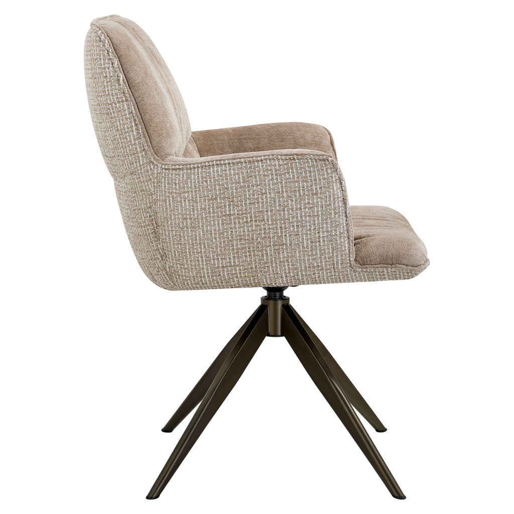 Esszimmerstuhl Chase cream blockweave swivel