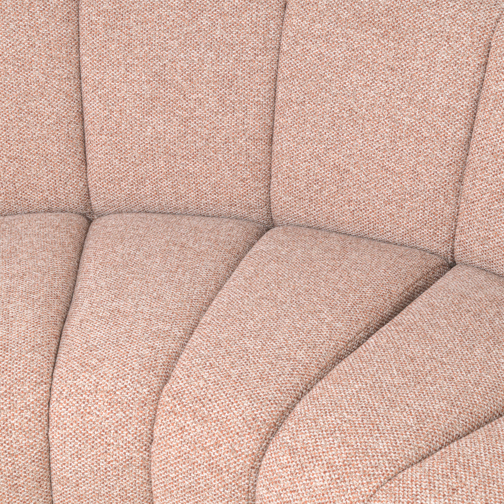 Sitzbank Landmark cayenne cognac open end left round - fully upholstered