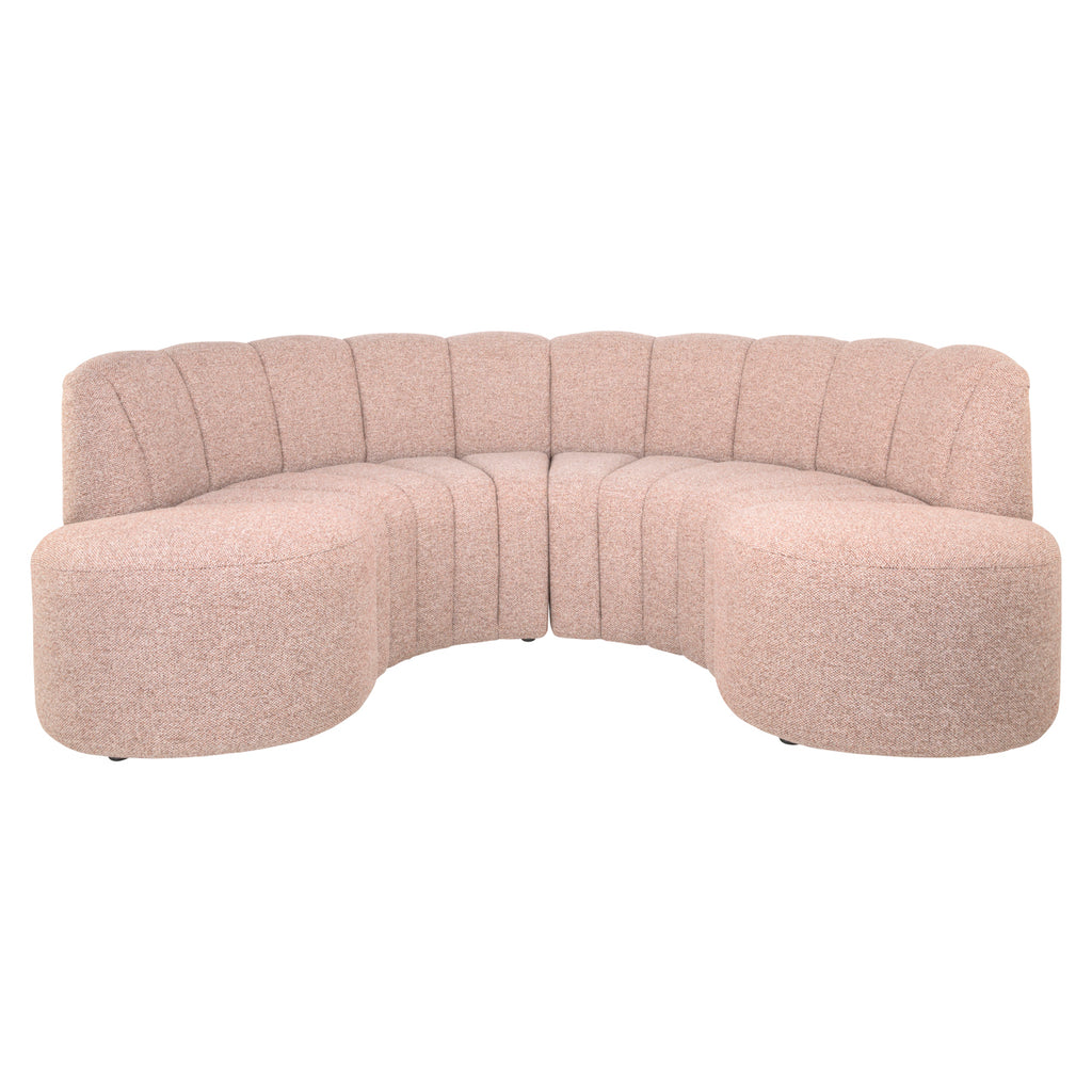 Sitzbank Landmark cayenne cognac open end left round - fully upholstered