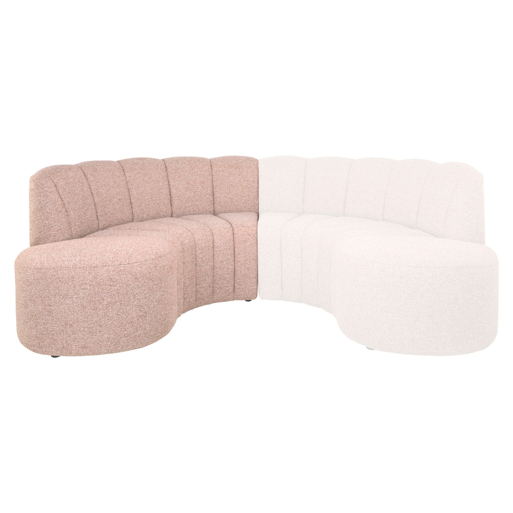 Sitzbank Landmark cayenne cognac open end left round - fully upholstered