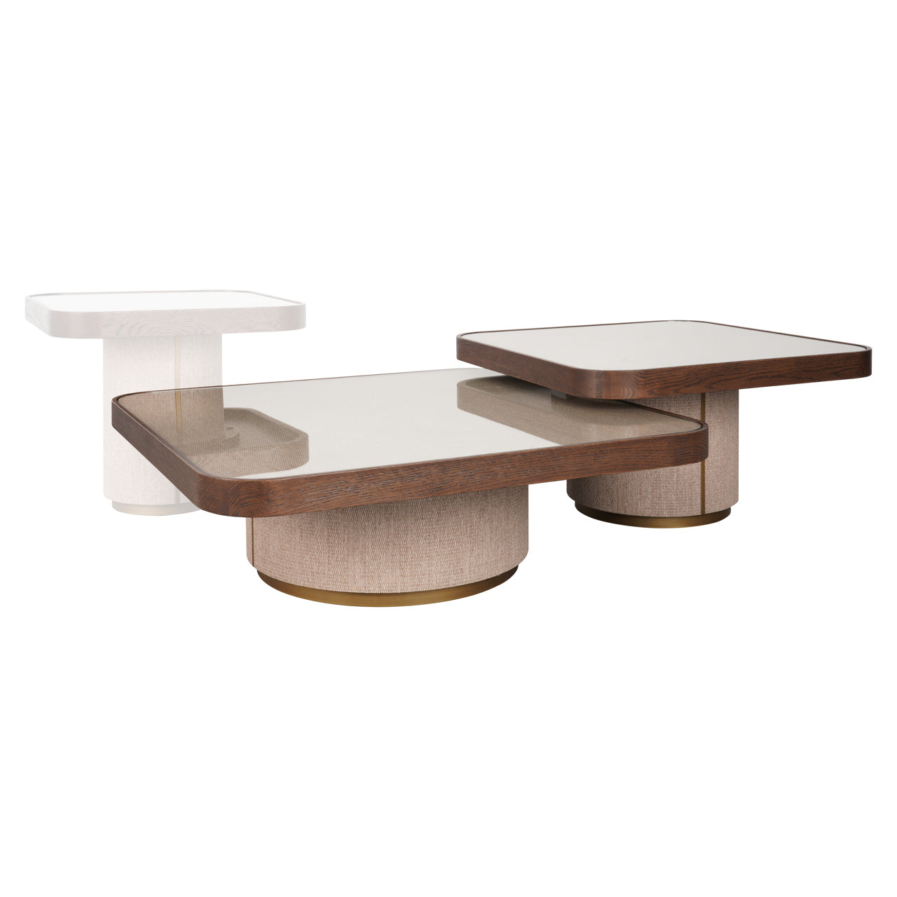 Couchtisch Willox beige  including glass (Set of 2)