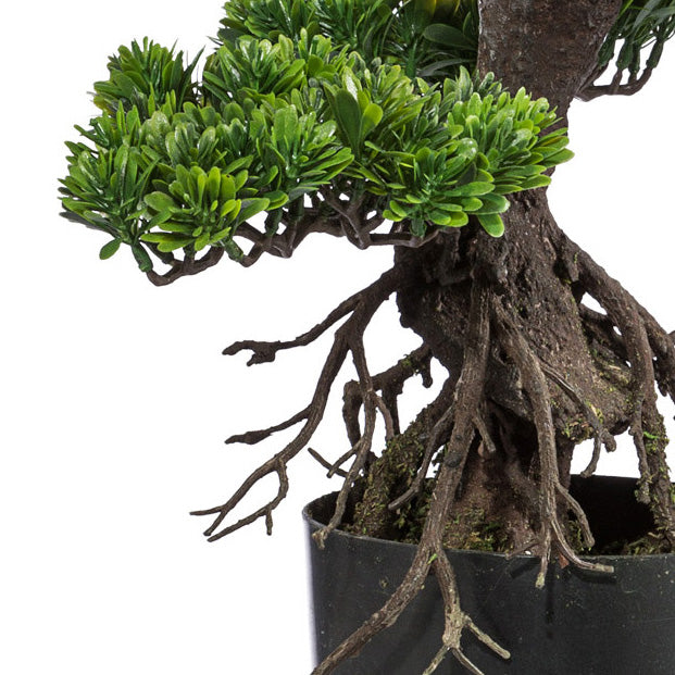 Bonsai, ca 65cm, gruen, Kunststoff, im Topf 14x12cm schwarz