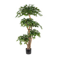 Ficus Benj. x5, ca 170cm gruen, Naturstamm, im Topf, Kunststoffblaetter