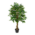 Ficus Benjamini, ca 125cm gruen, Kunststoff, im Topf 17x14cm schwarz