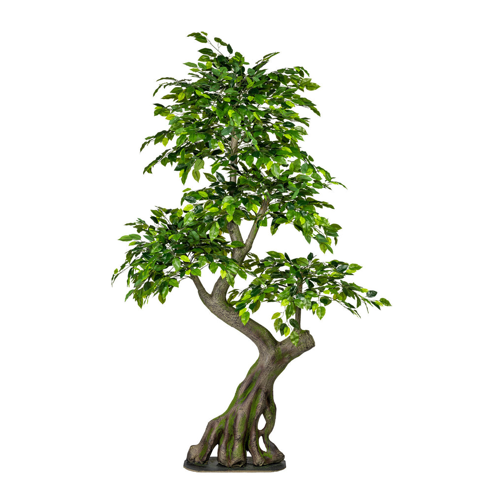 Ficus Benjamini, ca 170x80cm gruen, Spalier, Kunststoff, Stamm auf Platte