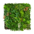 Premium-Blaettermatte, ca 100x100x12cm, mit Farnen,Graesern und Blueten, Kunststoff, gruen, UV-bestaendig