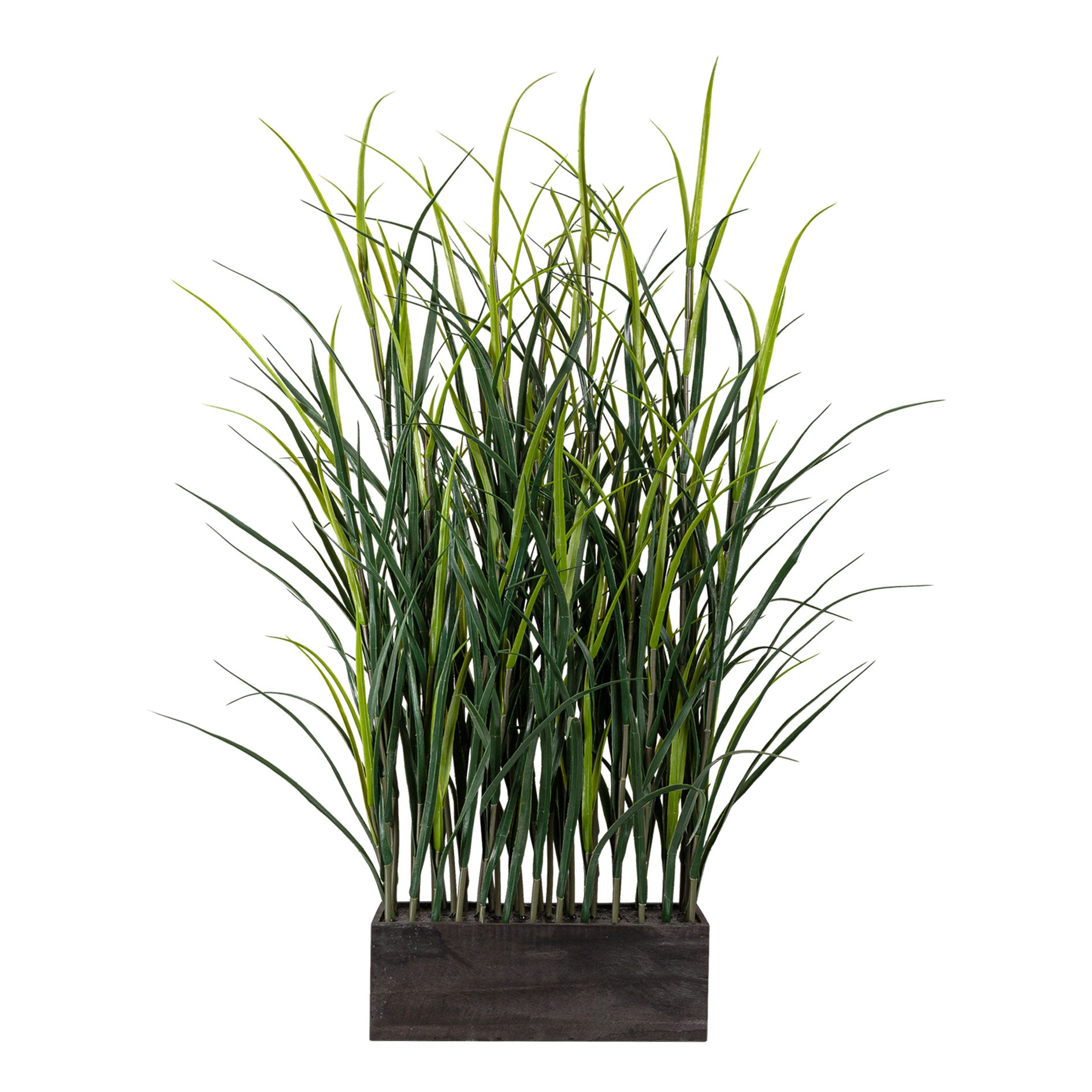 Kunststoffgras Raumteiler, ca. 90cm, gruen, im Holzkasten 30x10x13cm