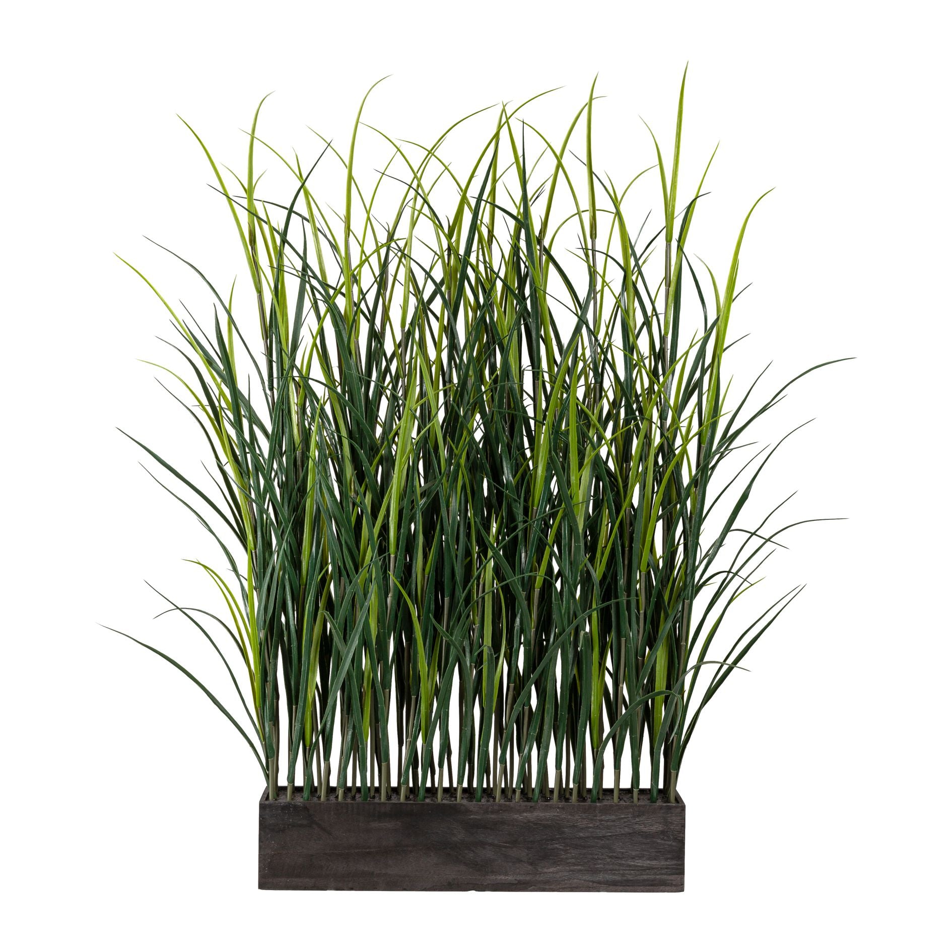Kunststoffgras Raumteiler, ca. 120cm, gruen, im Holzkasten 60x10x13cm