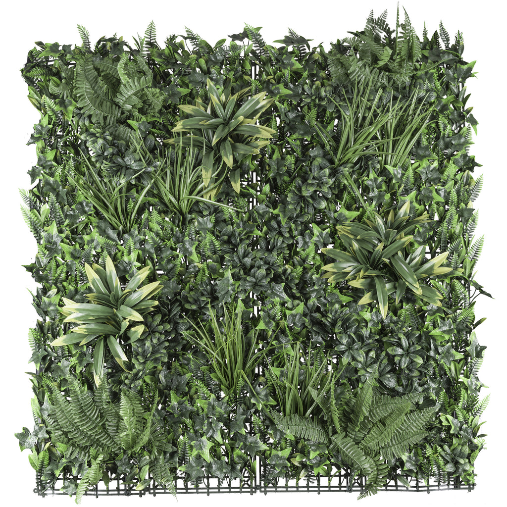 Premium Kunststoff-Blaettermatte 100x100cm, gruen, UV-bestaendig, schwer entflammbar