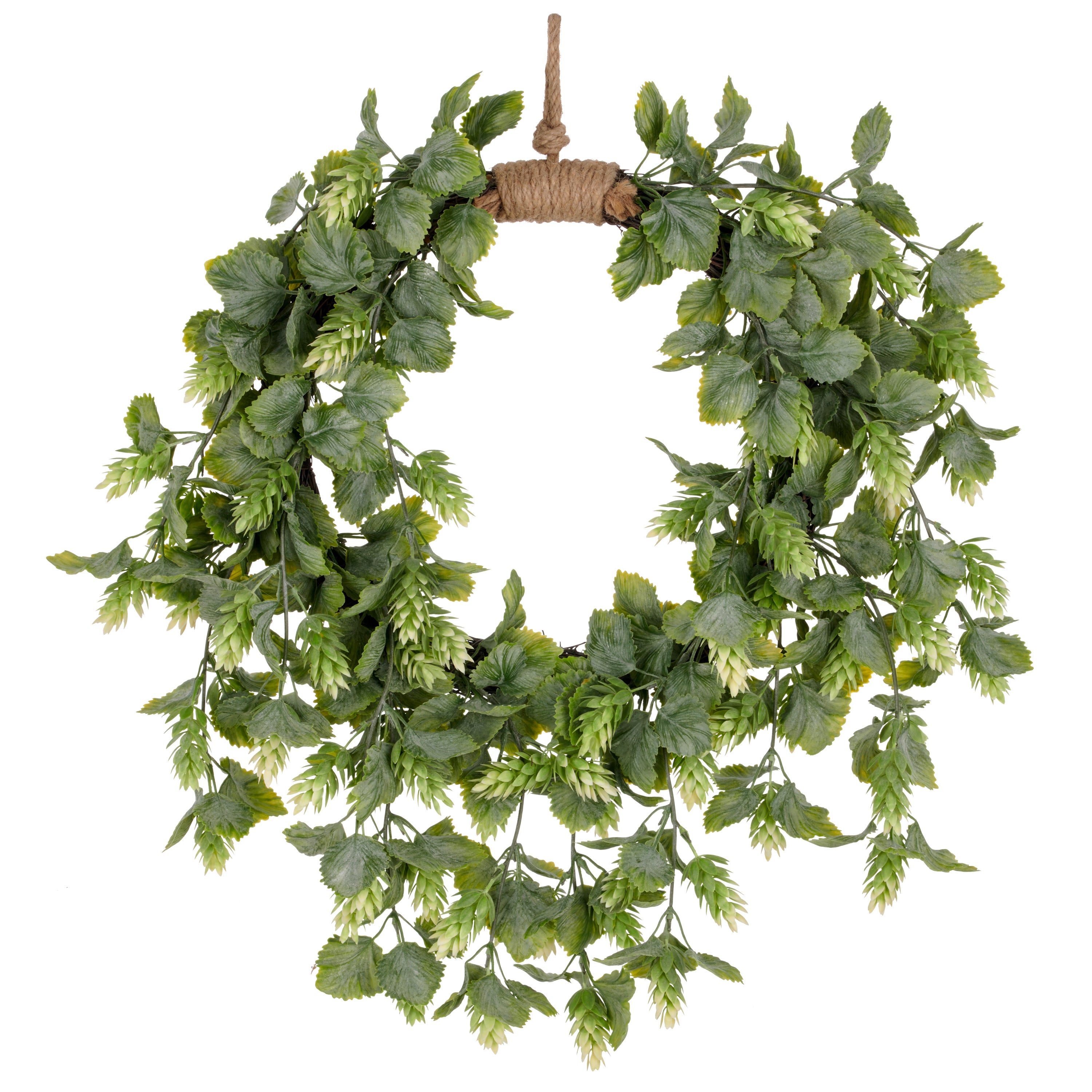 Hopfen Haengekranz, D40x48cm, gruen, auf Muehlenbeckia