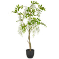Wisteria x9, ca. 100cm, weiss, im Kunststofftopf 16x15cm mit Erde