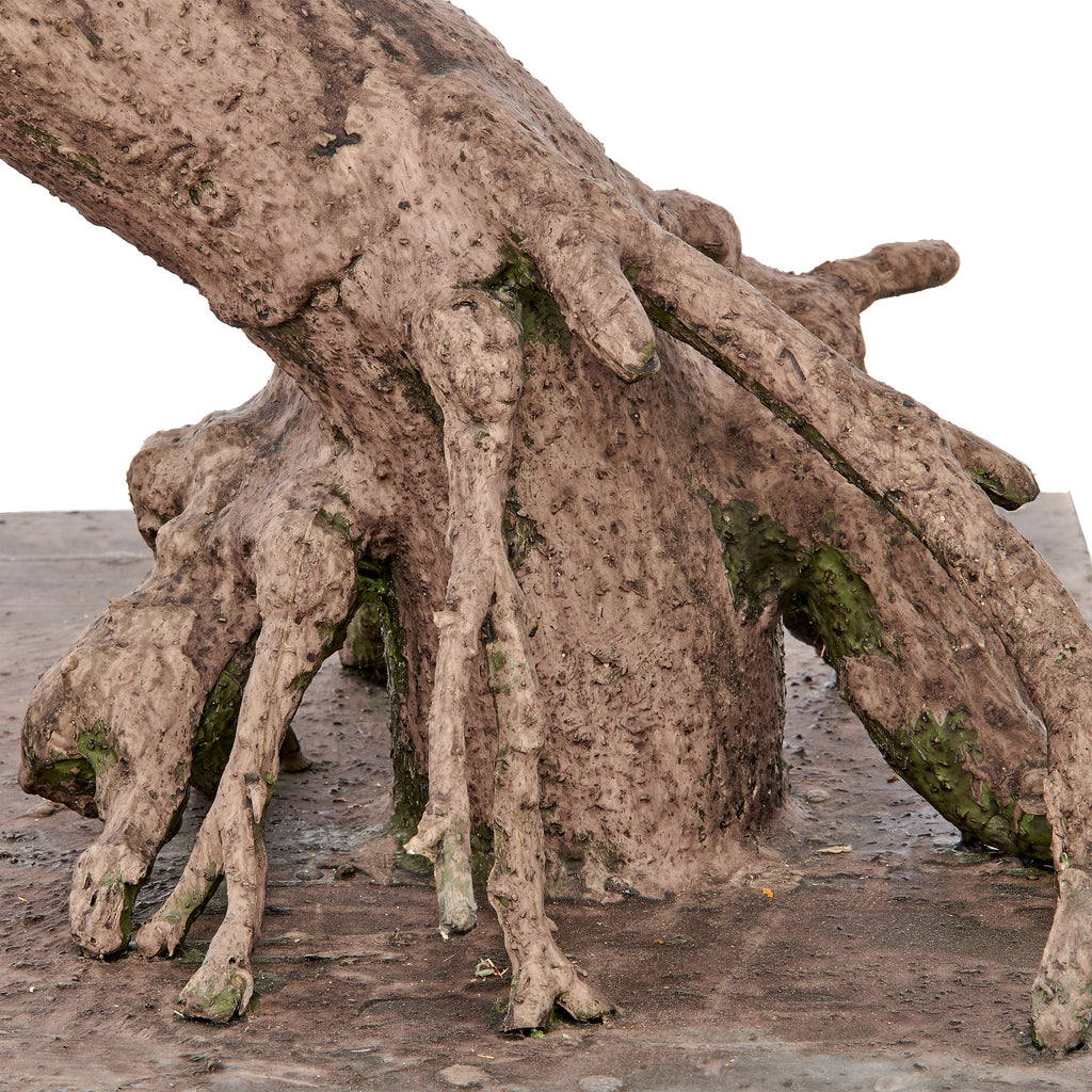 Bonsai Podocarpus macrophyllus, 160x200cm, gruen, Kunststoff, auf Holzplatte 60x60cm, k.d.p.