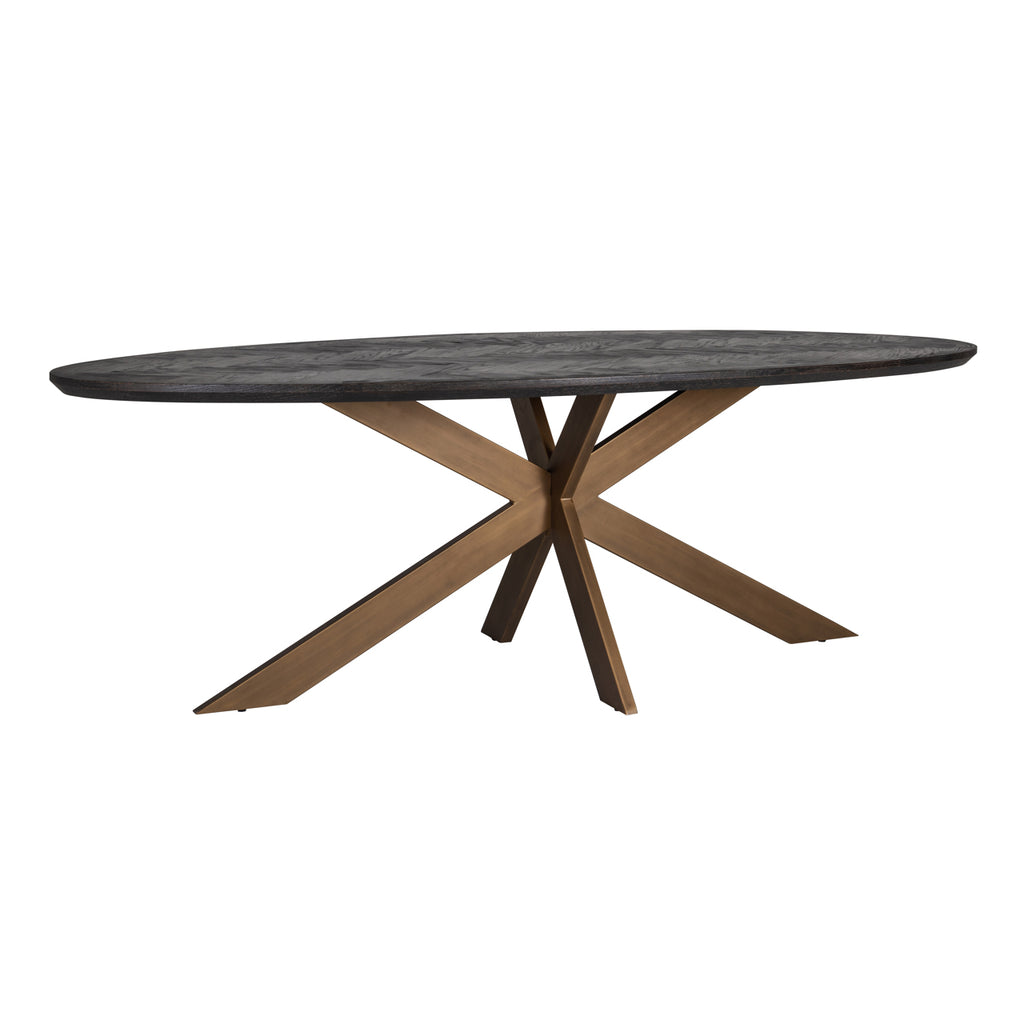 Esstisch Blackbone Brass black rustic oval 230