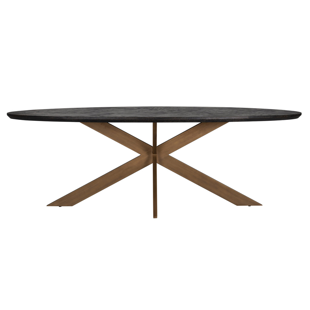 Esstisch Blackbone Brass black rustic oval 230