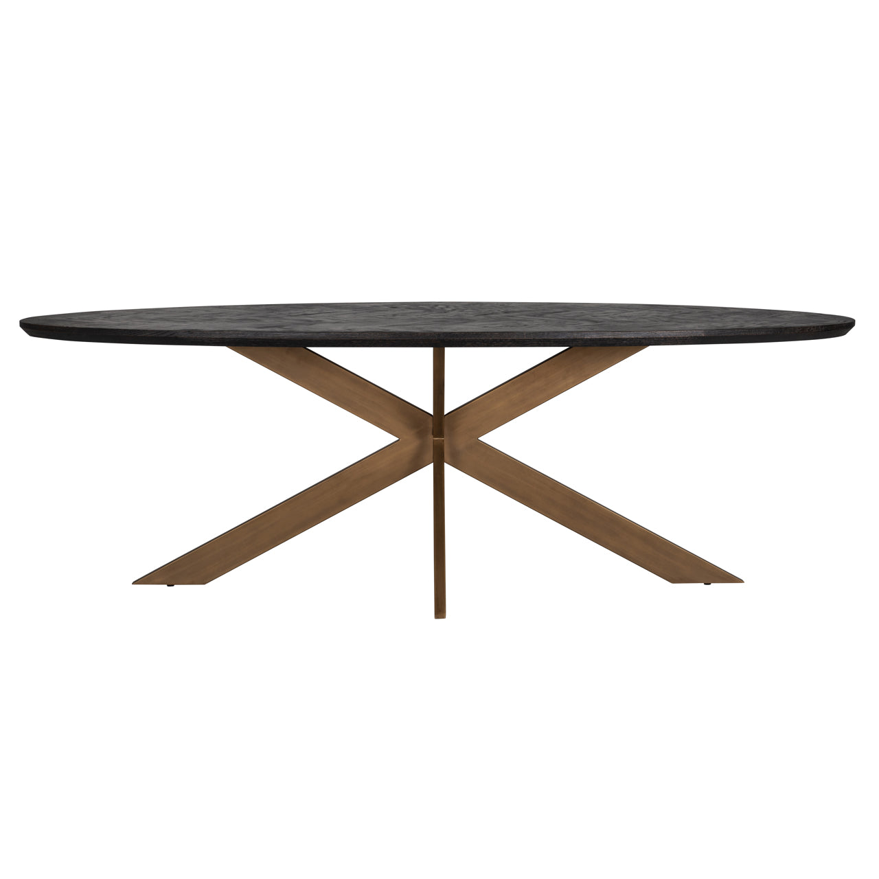 Esstisch Blackbone Brass black rustic oval 230