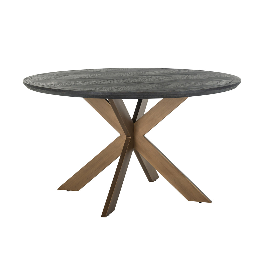 Esstisch Blackbone Brass black rustic 140Ø