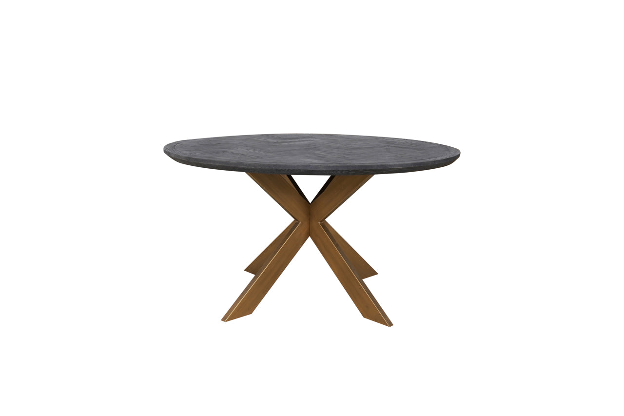 Esstisch Blackbone Brass black rustic 140Ø