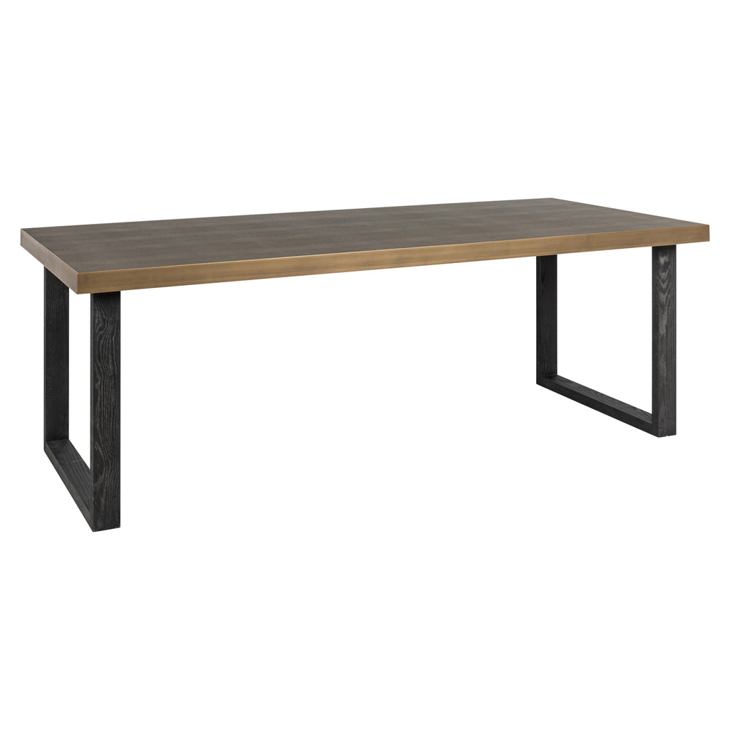 Esstisch Bloomville brass shagreen incl. glass top 230
