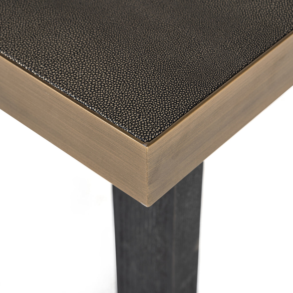 Esstisch Bloomville brass shagreen incl. glass top 230
