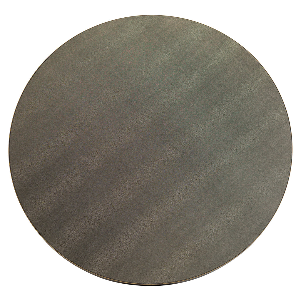 Esstisch Bloomville brass shagreen incl. glass top 140Ø