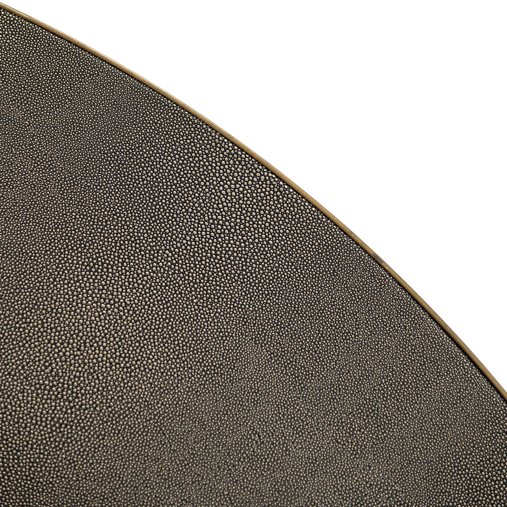 Esstisch Bloomville brass shagreen incl. glass top 140Ø