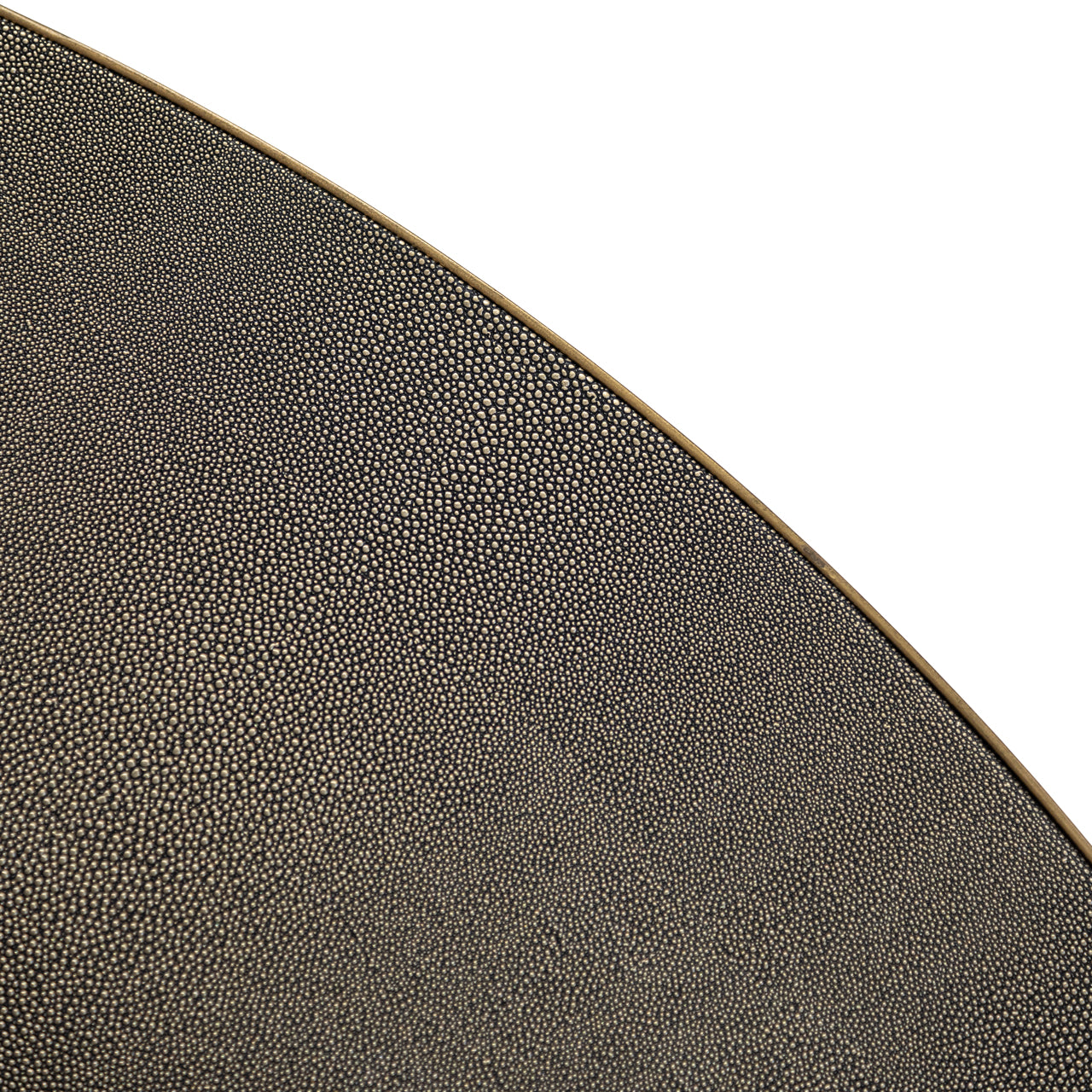 Esstisch Bloomville brass shagreen incl. glass top 140Ø