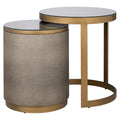 Beistelltisch Bloomville brass shagreen incl. glass (Set of 2)