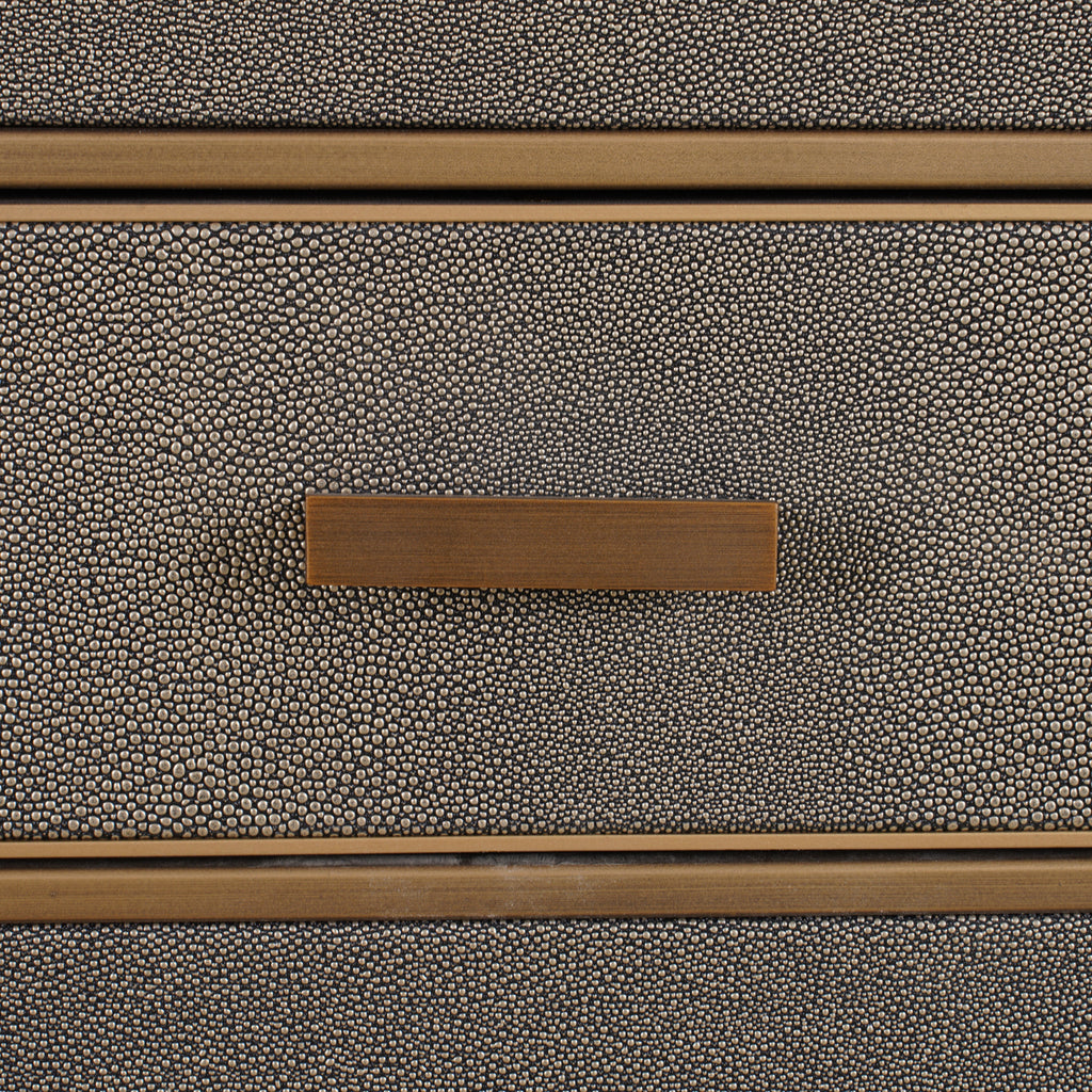 Nachttisch Bloomville brass shagreen incl. glass top