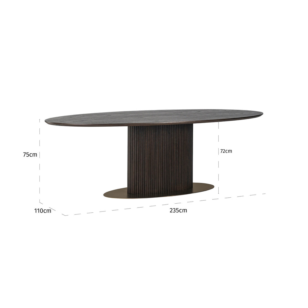 Esstisch Luxor brown oval 235