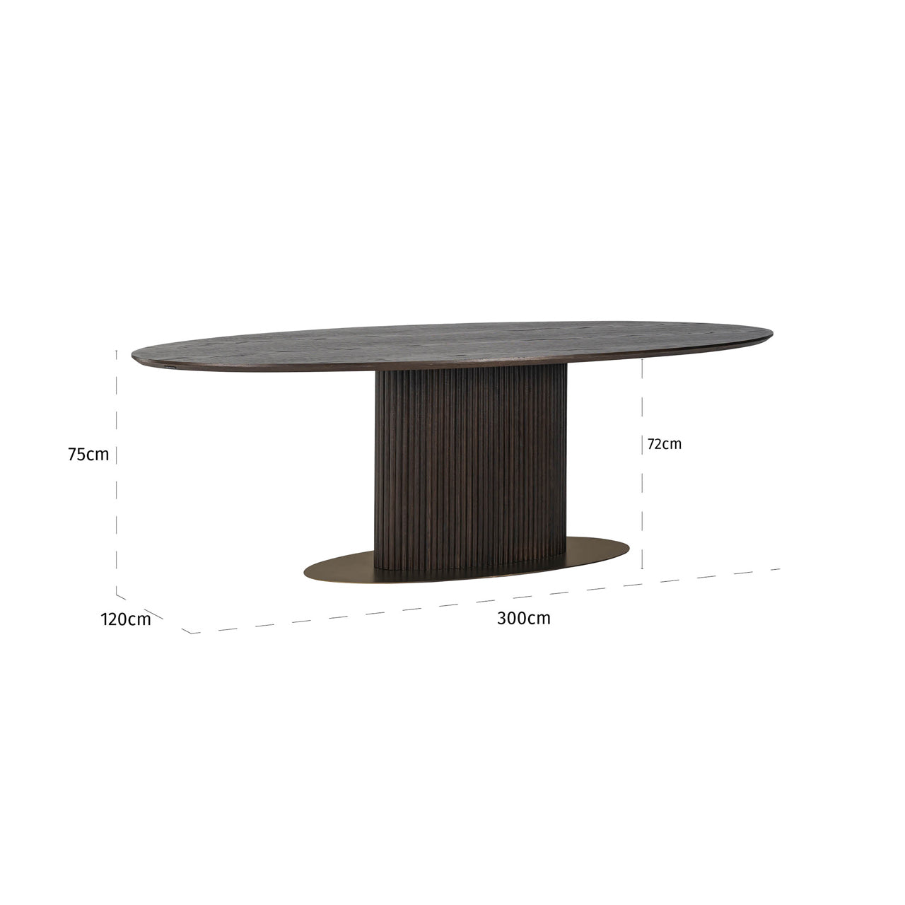 Esstisch Luxor brown oval 300