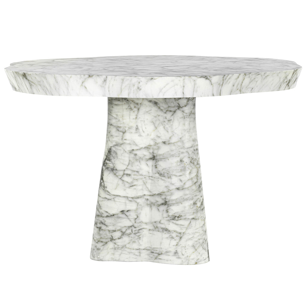Outdoor Esstisch Rockyard white marble look 140Ø