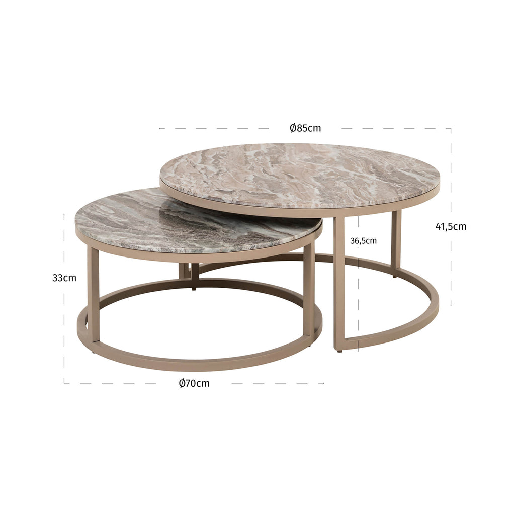 Couchtisch Fairfax clay (Set of 2)