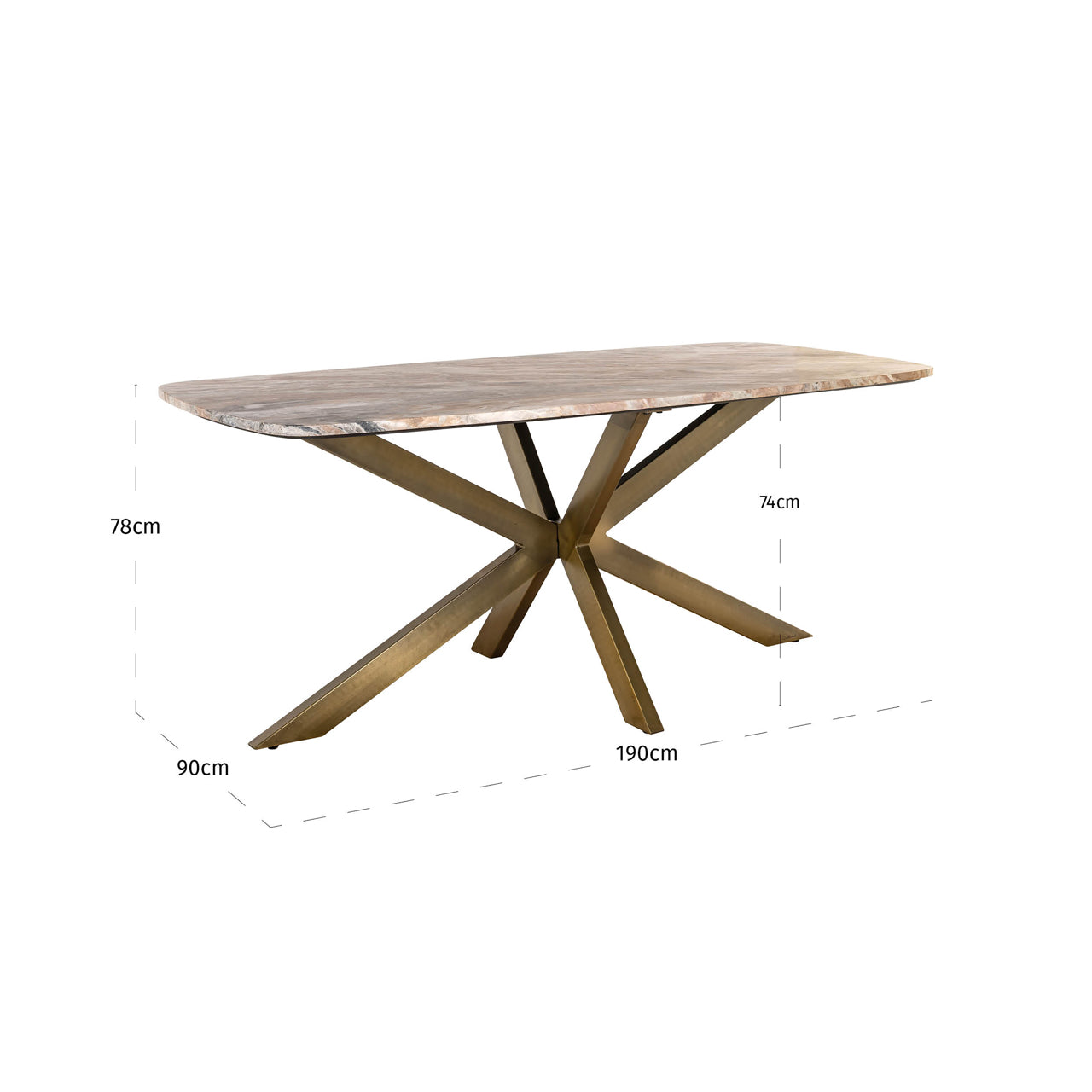 Esstisch Bottega Blush beige danish oval 190
