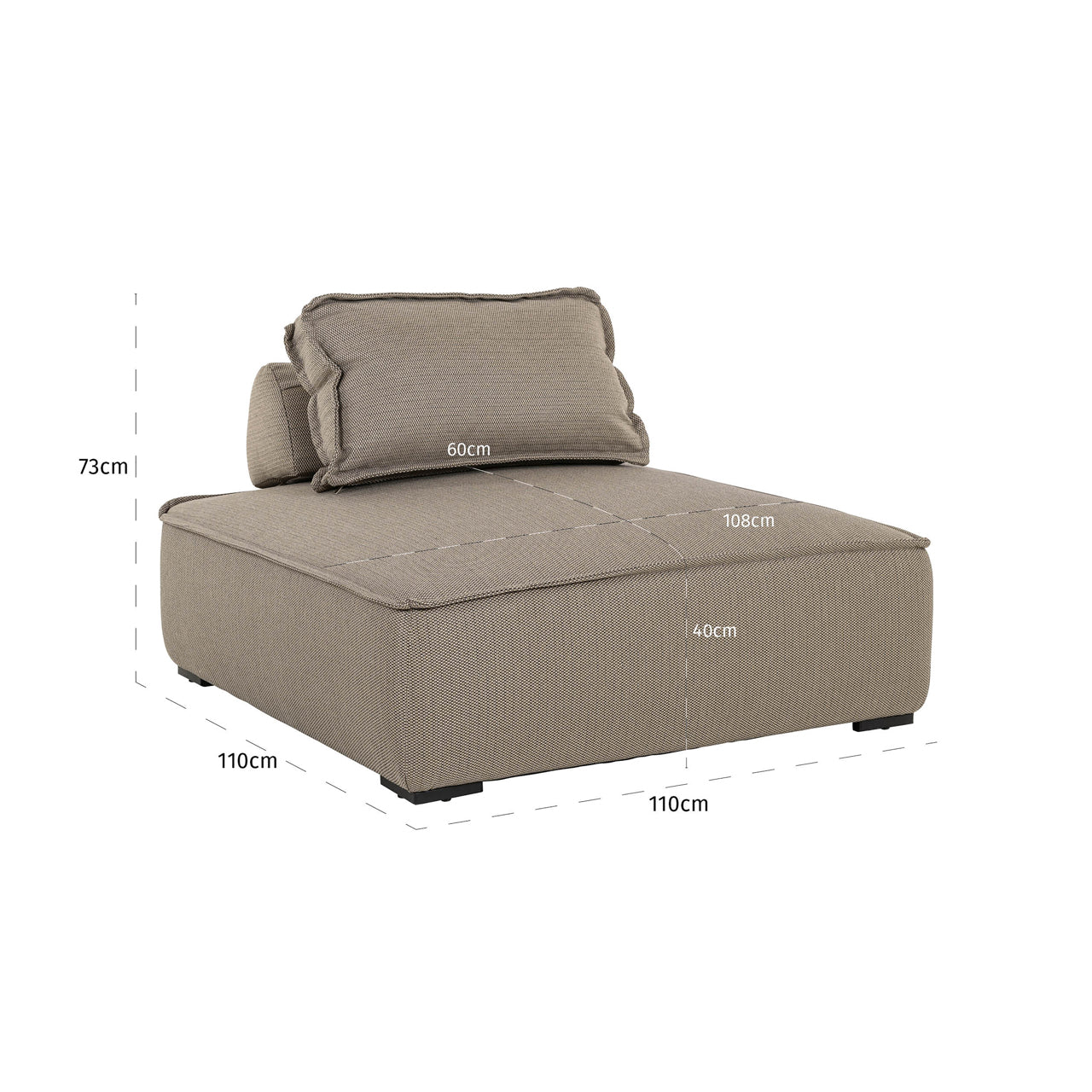 Outdoor Lounge Stuhl Jondal taupe
