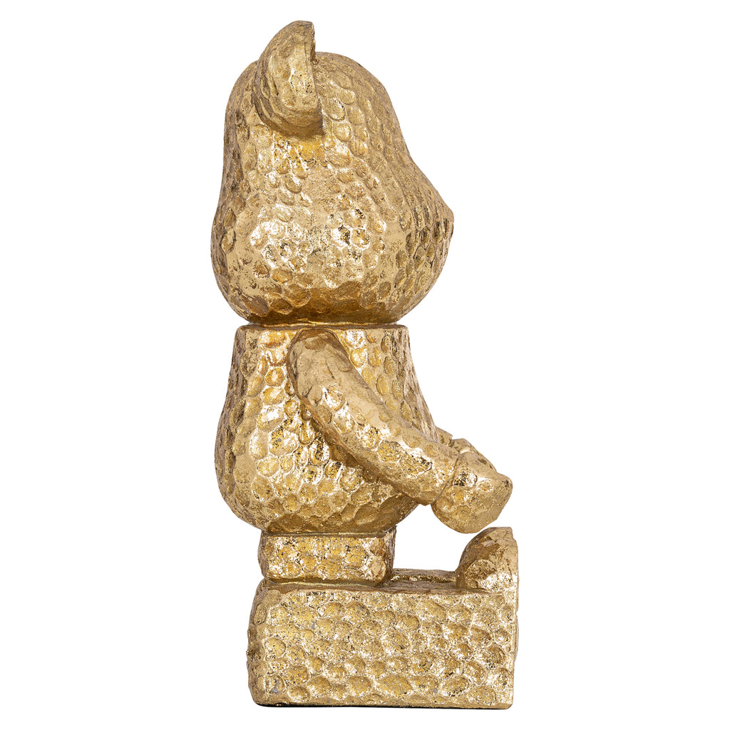 Dekoratives Objekt Bear gold sitting