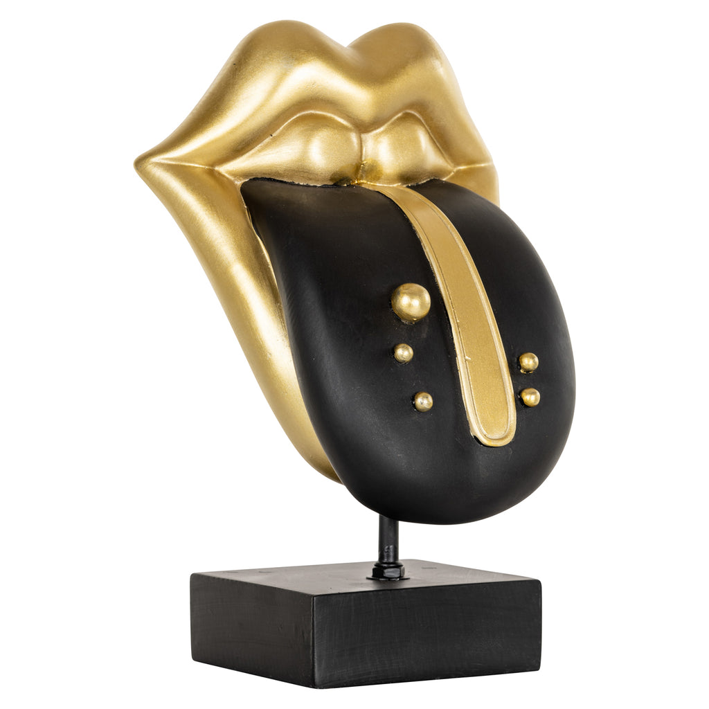 Dekoratives Objekt Tongue black/gold