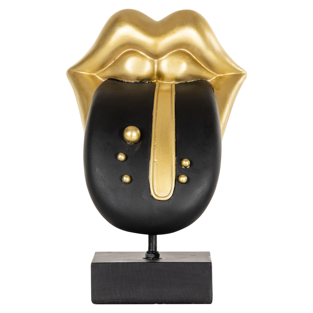 Dekoratives Objekt Tongue black/gold