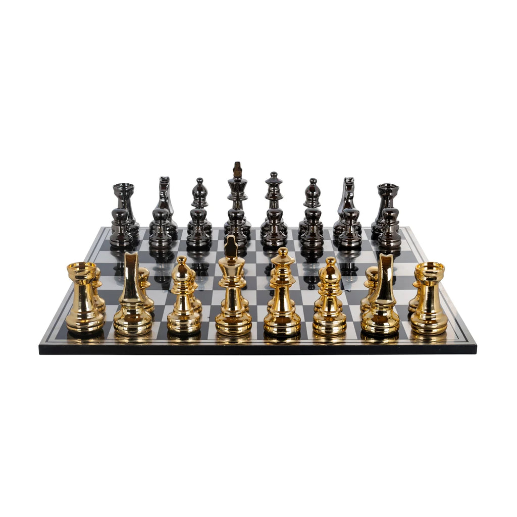 Dekoratives Spiel Saray black/gold chessboard
