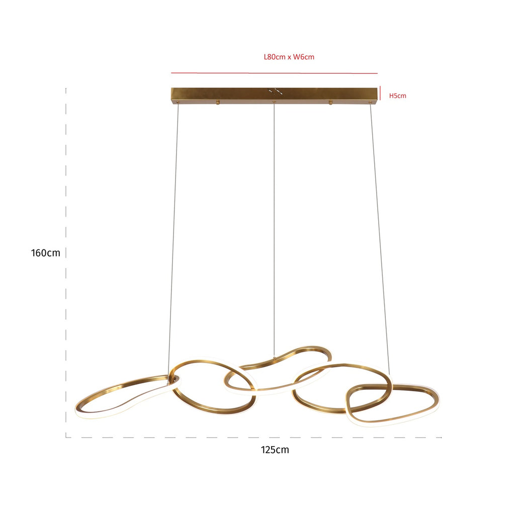 Pendelleuchte Flyn brushed gold