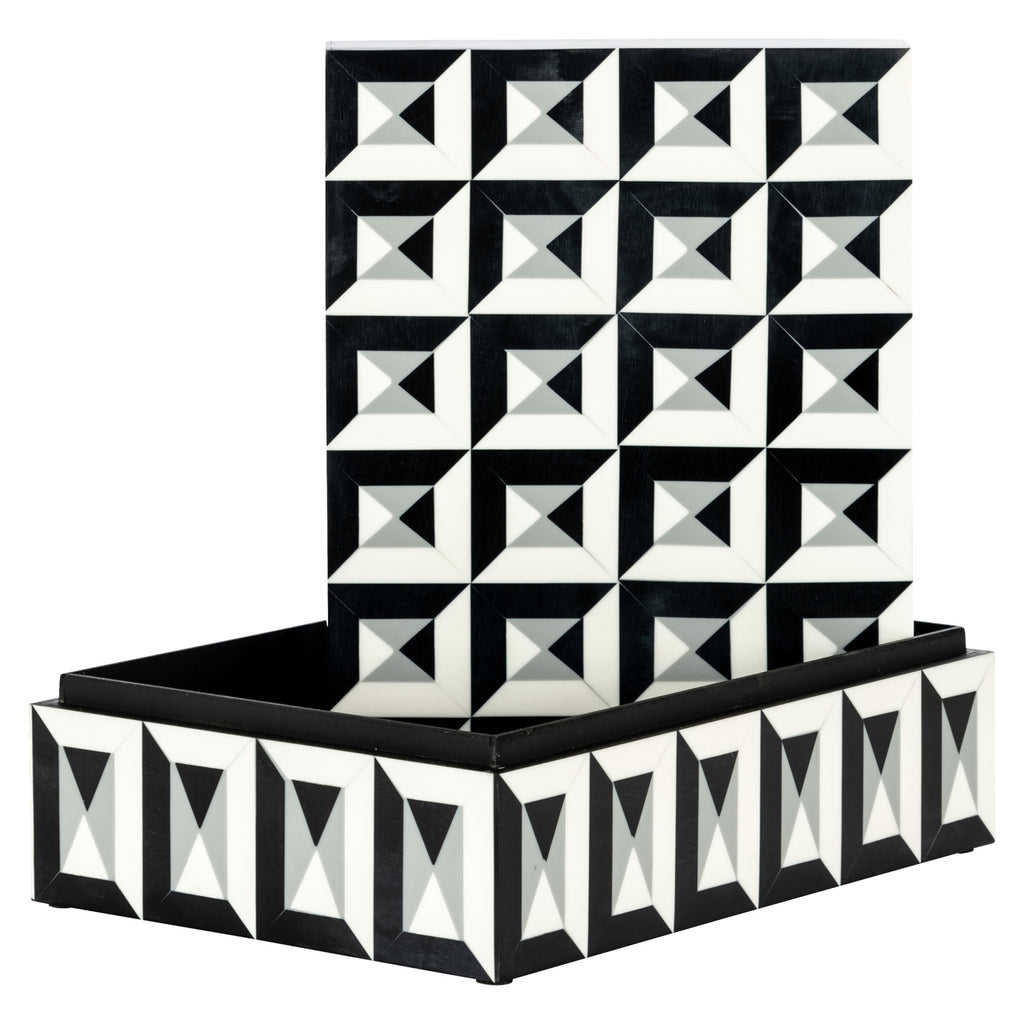 Aufbewahrungsbox Licia black/white large
