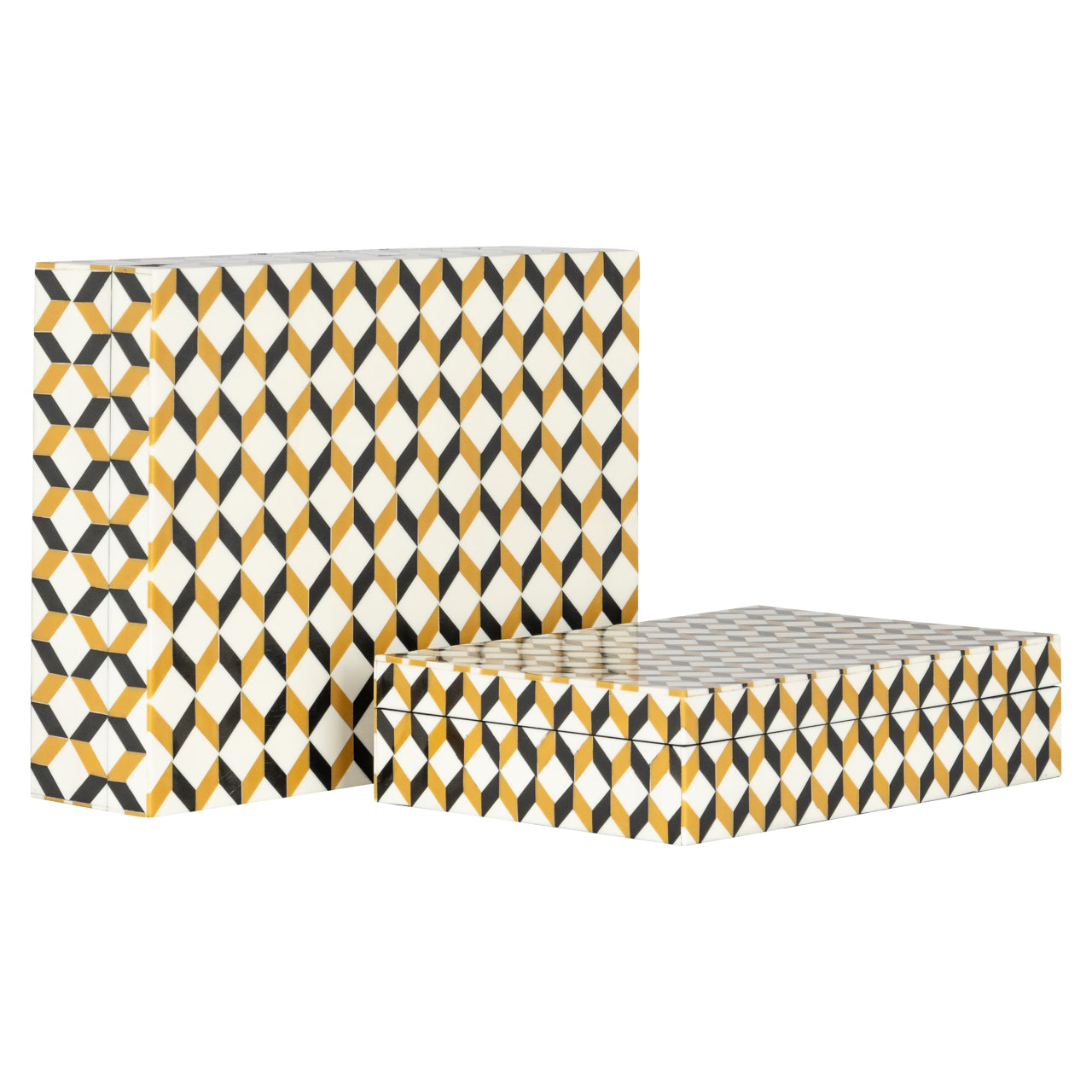 Aufbewahrungsbox Frences black/gold (Set of 2)