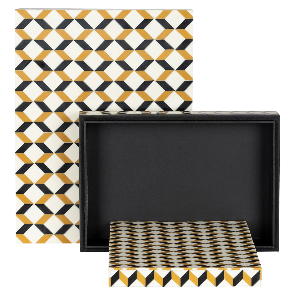Aufbewahrungsbox Frences black/gold (Set of 2)