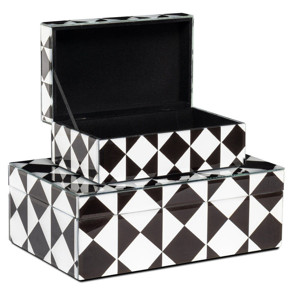 Aufbewahrungsbox Silas black/white large