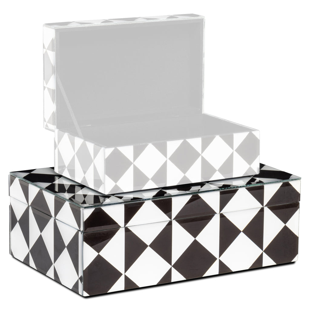 Aufbewahrungsbox Silas black/white large