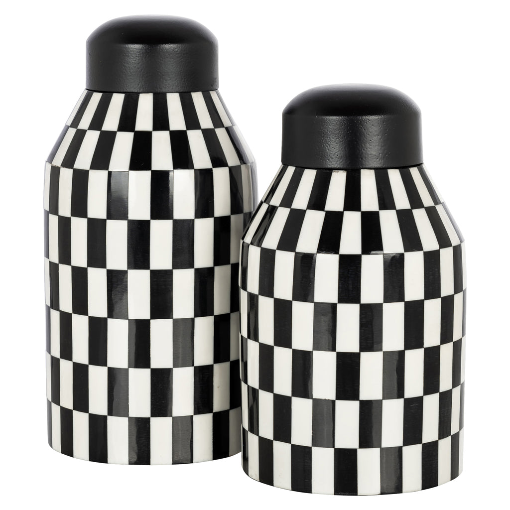 Aufbewahrungsbox Malou black/white large