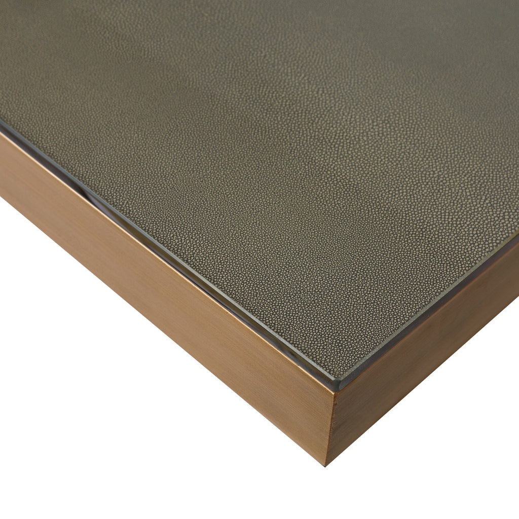 Esstisch Bloomville brass shagreen incl. glass top 230