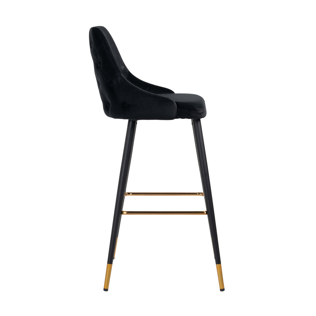 Barhocker Imani black velvet (Set of 2)