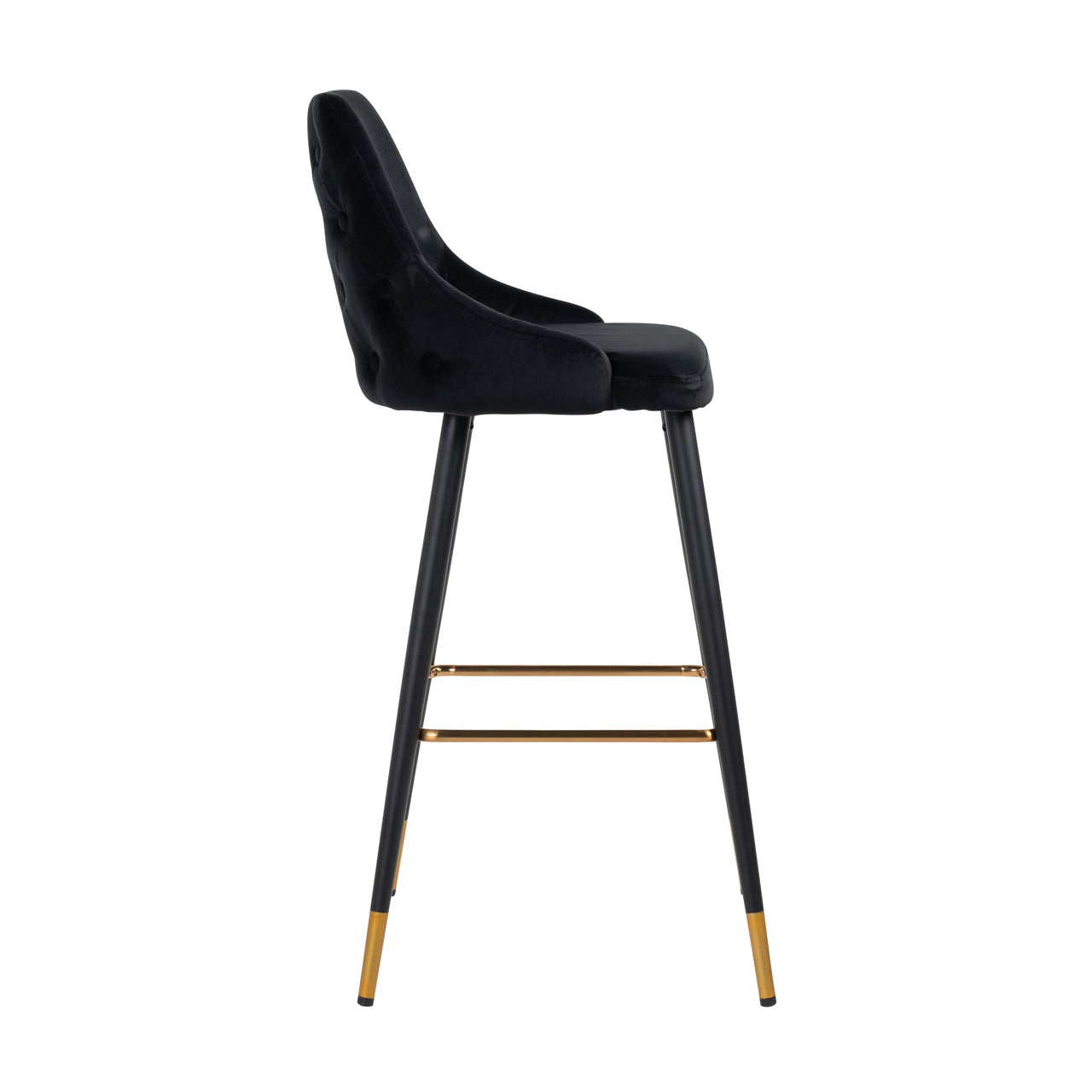Barhocker Imani black velvet (Set of 2)