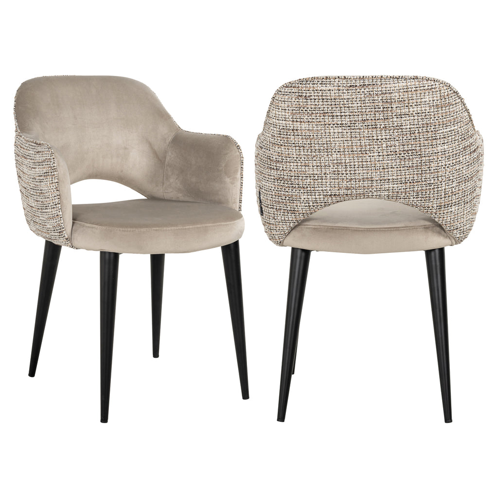 Esszimmerstuhl Giovanna trendy nature / khaki velvet fire retardant